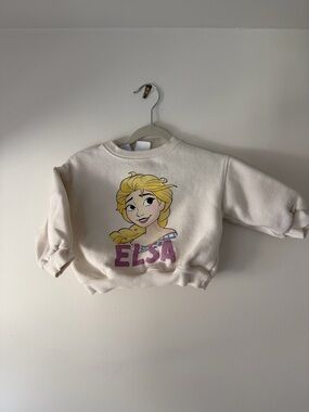 Cream Elsa Graphic Crewneck Sweatshirt Zara 18m